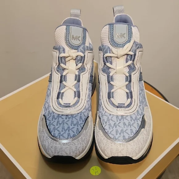 Michael Kors Denim and White High-Top Sneakers - Picture 7 of 10